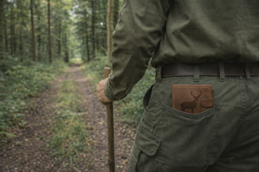 kožená mužská peňaženka s motivom Jeleň celý mk